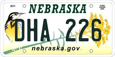 NE license plate DHA226