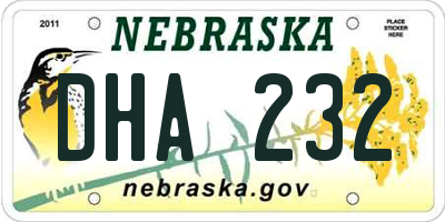 NE license plate DHA232