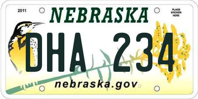 NE license plate DHA234