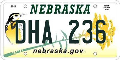 NE license plate DHA236