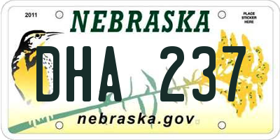 NE license plate DHA237