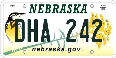 NE license plate DHA242