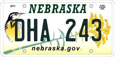 NE license plate DHA243