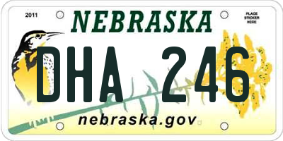 NE license plate DHA246