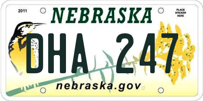 NE license plate DHA247
