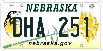 NE license plate DHA251