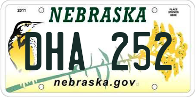 NE license plate DHA252