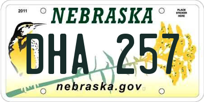 NE license plate DHA257