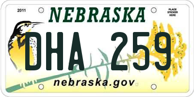 NE license plate DHA259