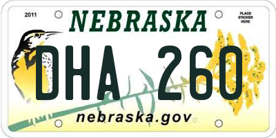 NE license plate DHA260