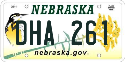 NE license plate DHA261