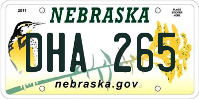 NE license plate DHA265