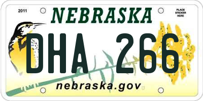 NE license plate DHA266