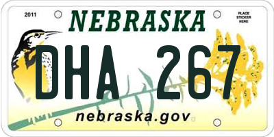 NE license plate DHA267