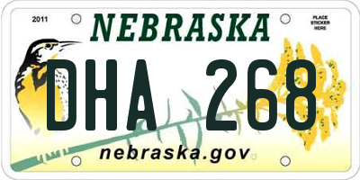 NE license plate DHA268