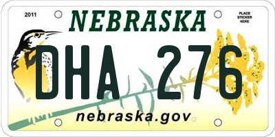 NE license plate DHA276