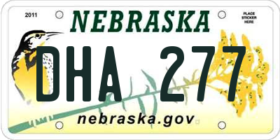 NE license plate DHA277