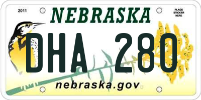 NE license plate DHA280