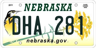 NE license plate DHA281