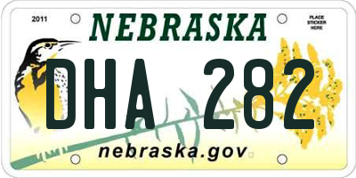 NE license plate DHA282