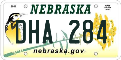 NE license plate DHA284