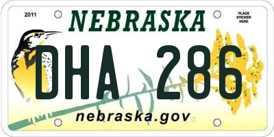 NE license plate DHA286