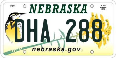 NE license plate DHA288
