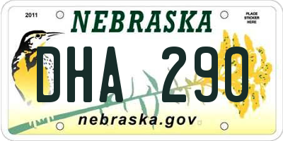 NE license plate DHA290