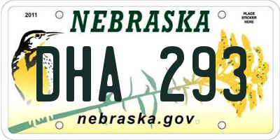 NE license plate DHA293