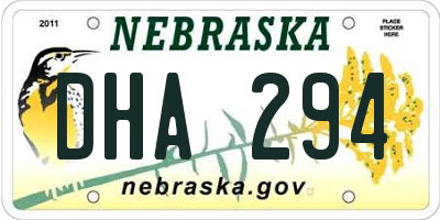 NE license plate DHA294