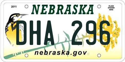 NE license plate DHA296
