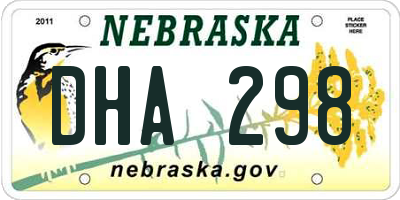 NE license plate DHA298