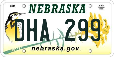 NE license plate DHA299
