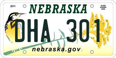 NE license plate DHA301