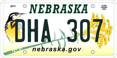 NE license plate DHA307