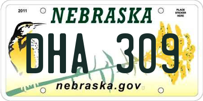 NE license plate DHA309