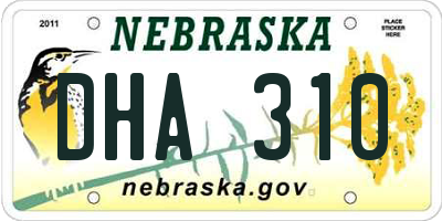 NE license plate DHA310