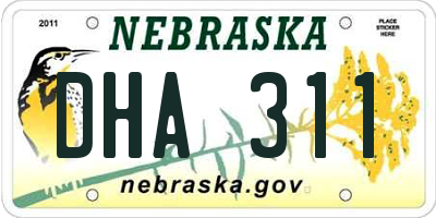 NE license plate DHA311
