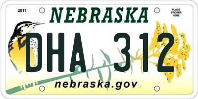NE license plate DHA312