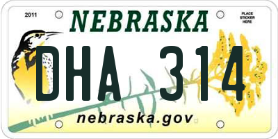 NE license plate DHA314