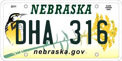 NE license plate DHA316