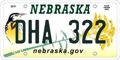 NE license plate DHA322