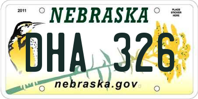 NE license plate DHA326