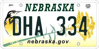 NE license plate DHA334