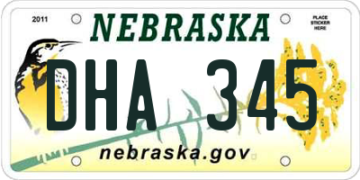 NE license plate DHA345