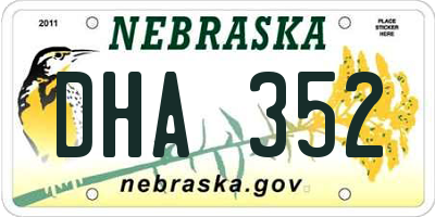 NE license plate DHA352