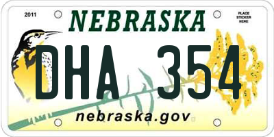 NE license plate DHA354