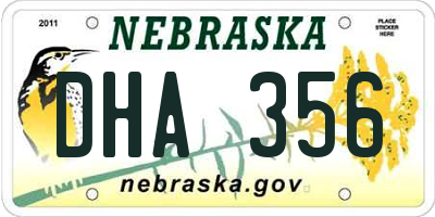 NE license plate DHA356