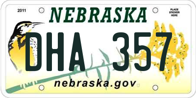 NE license plate DHA357