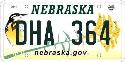 NE license plate DHA364